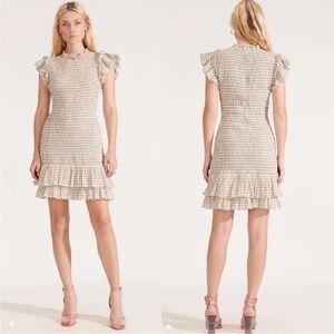 New ▶️ Veronica Beard ◀️ Cici Smocked Mini Dress. Size 8